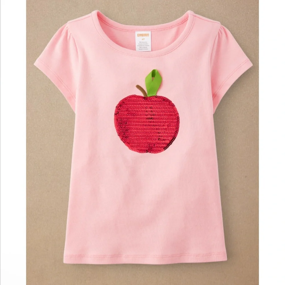 Gymboree Girls Sequin Apple Top